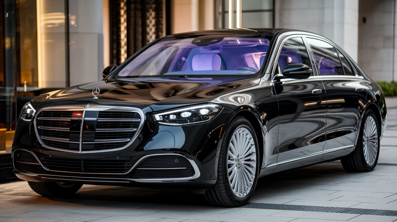 Mercedes-Benz interior ready for executive transfer